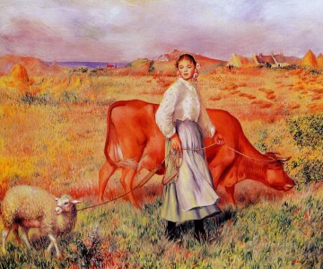  Pierre Werke - Pierre Auguste Renoir Schäferess kuh und Ewe